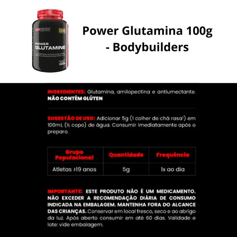 Kit 5x Power Glutamine 100g - Bodybuilders