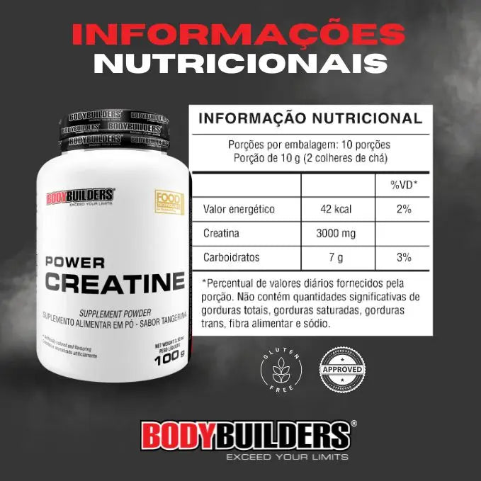 Kit 2x Whey Protein 2kg + BCAA 100g Taste Tangerine + Power Creatine 100g - Bodybuilders