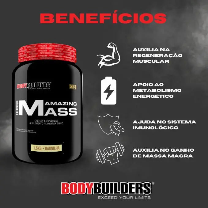 Hypercaloric Hyper Amazing Mass 1,5kg - Bodybuilders Hypercaloric Mass for Weight Gain