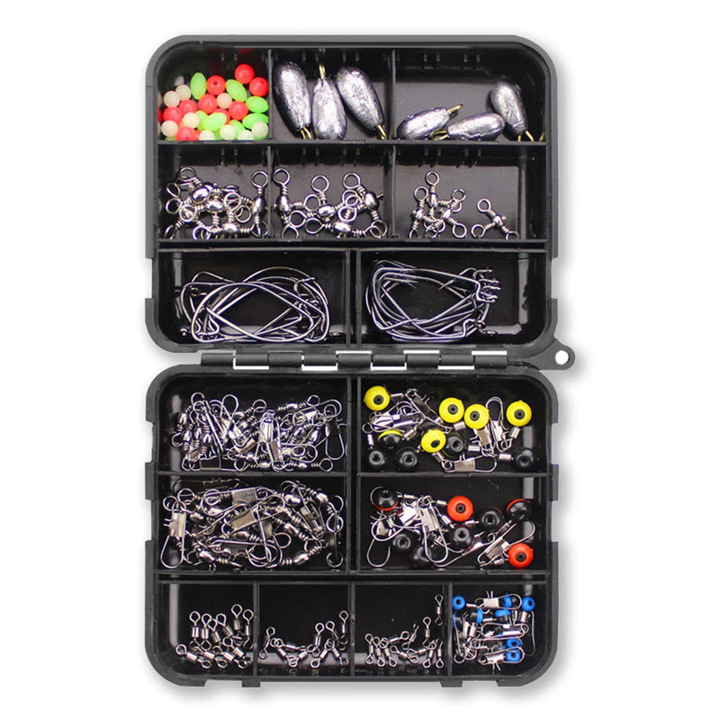 160 Pcs Equipamentos de Pesca Set Acessórios de Substituição Profissional Fisherman Swivels Snaps Sliders Kit de Pesca Acessórios 187pcs