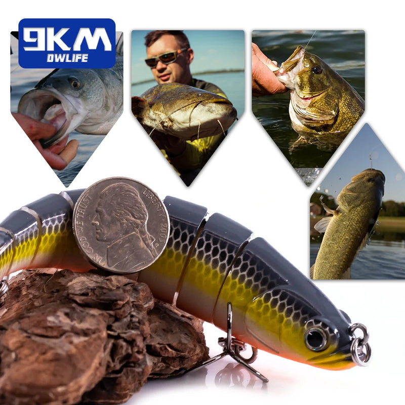 Iscas de Pesca Realistas Multi Articuladas Swimbait  Água Doce Topwater Crankbaits Bass Fishing Lure 27g